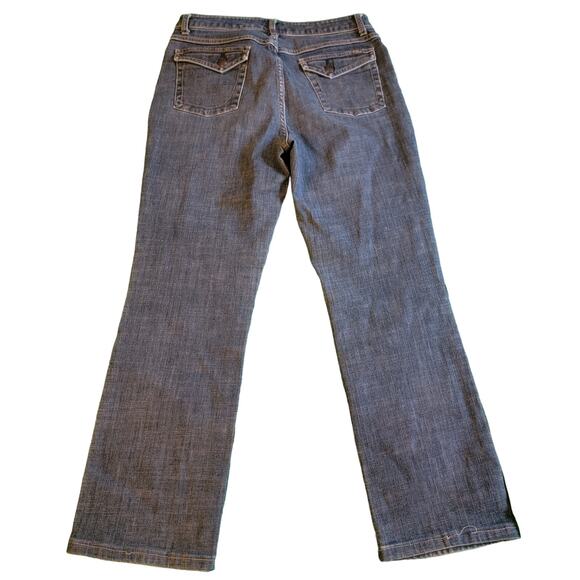 Y2K French Dressing Dark Wash Slim High Rise Bootcut Straight Jeans Size 10 - Picture 10 of 10